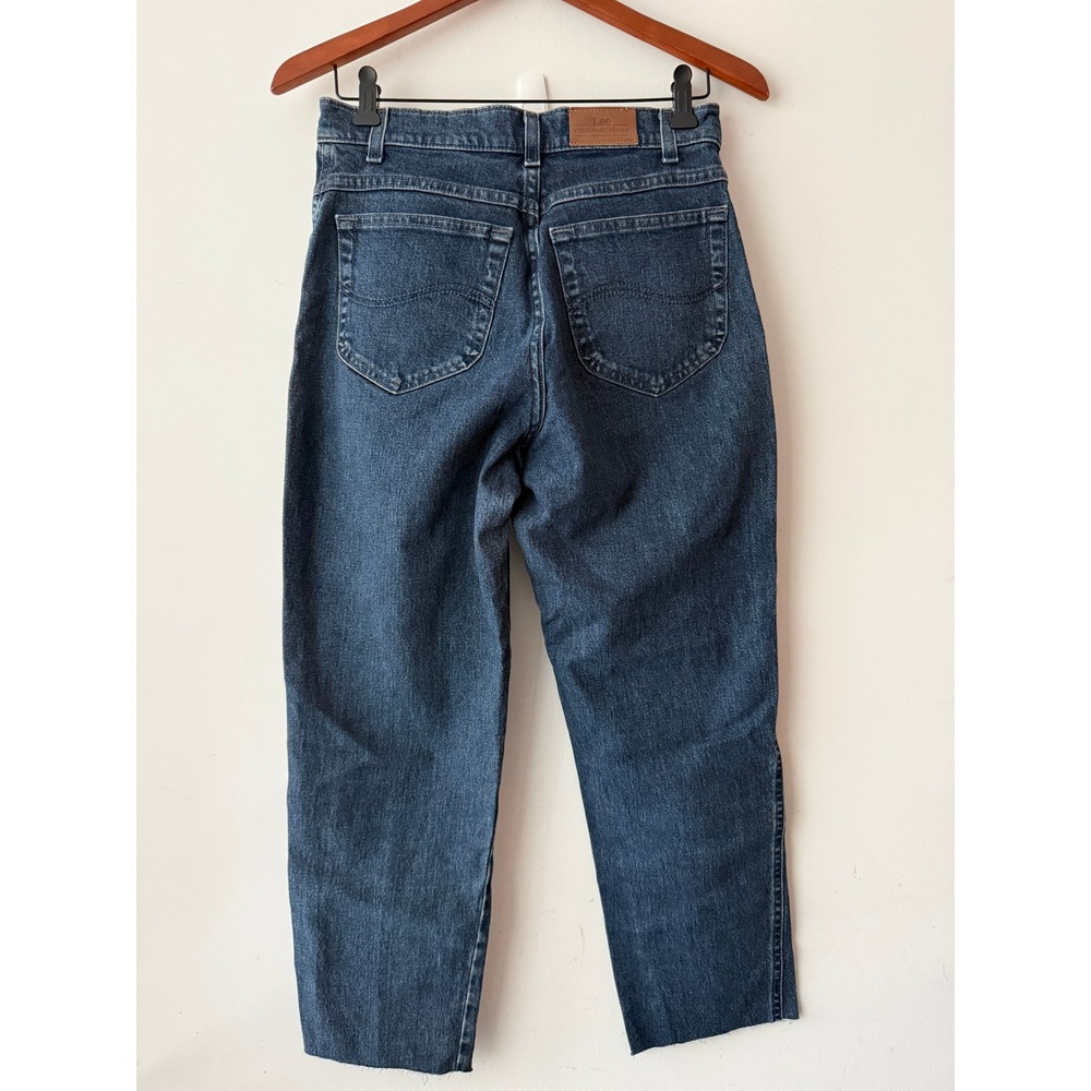 Vintage Lee Original Jeans Blue Denim Straight Leg Y2K 90s Raw Hem 28 Women - Picture 2 of 16